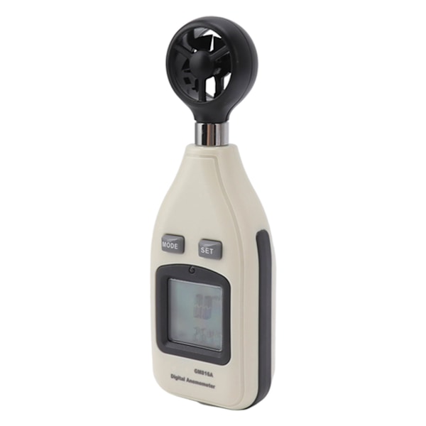 Digitalt Anemometer med LCD-display, vindhastigheds- og temperaturmåler, håndholdt måleværktøj til sejlads, surfing, skydning, drone