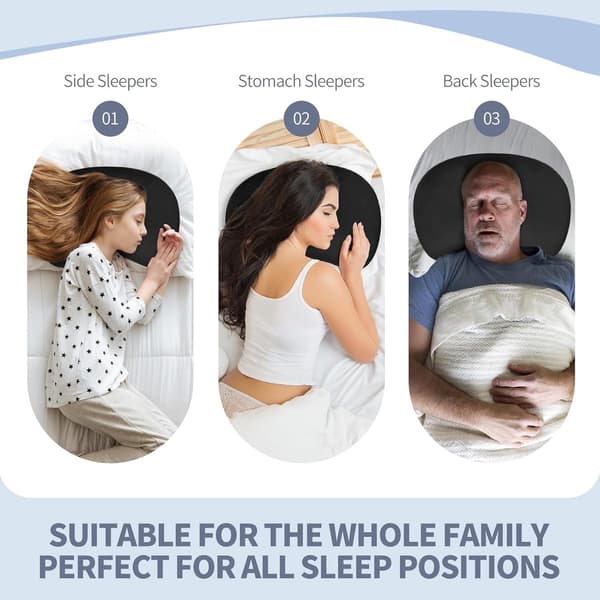 Ear Pillow - Donut Pillow with Ear Hole - Side Pillow - Ring Pillow - Relieves Ear Pain - Suitable for All Sleeping Positions Head Black