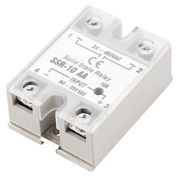 SSr 10 AA 10A Solid State -relemoduuli SSR AC-AC Tulo 90-250V AC Lähtö 24-480V AC