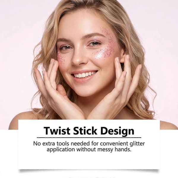 2 stk. Halloween Shimmer Makeup Stick, Pink Glimmer Makeup Stick til Halloween-looks