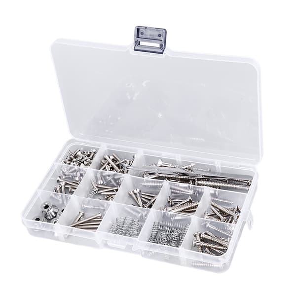 Elektrisk Gitarr Skruv Kit Reparations Luthier Verktyg Remspänne Set Delar Tillbehör Silver