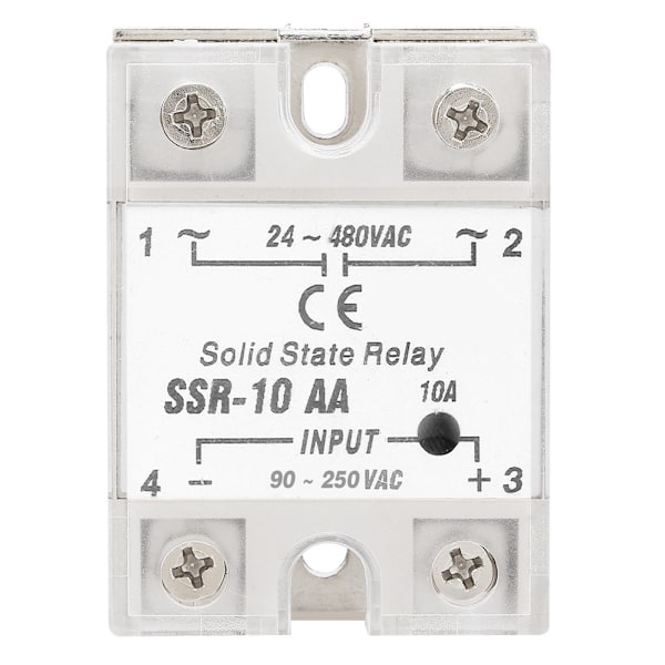 SSr 10 AA 10A Solid State Relæ Modul SSR AC-AC Input 90-250V AC Output 24-480V AC