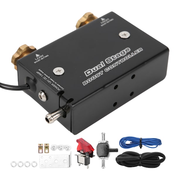 Bil Dual Stage Turbolader Boost Elektronisk Controller Kit Aluminium Legering til 12V Auto Universal