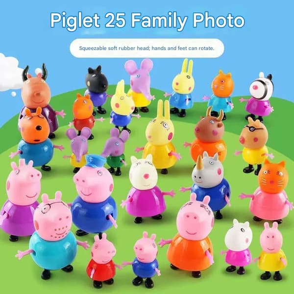 25 st Peppa Pig Familj Vänner Emily Actionfigurer Leksaker - Snabb Leverans