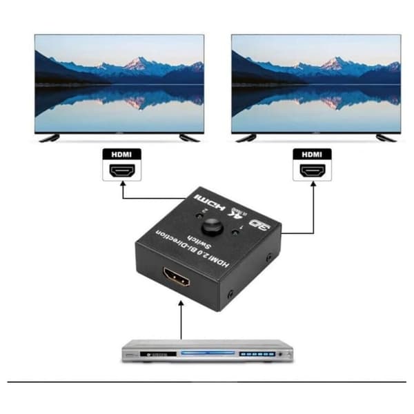 HDMI Switch Splitter Distributor 1 ind 2 ud 4K 3D DTS HD 1080p