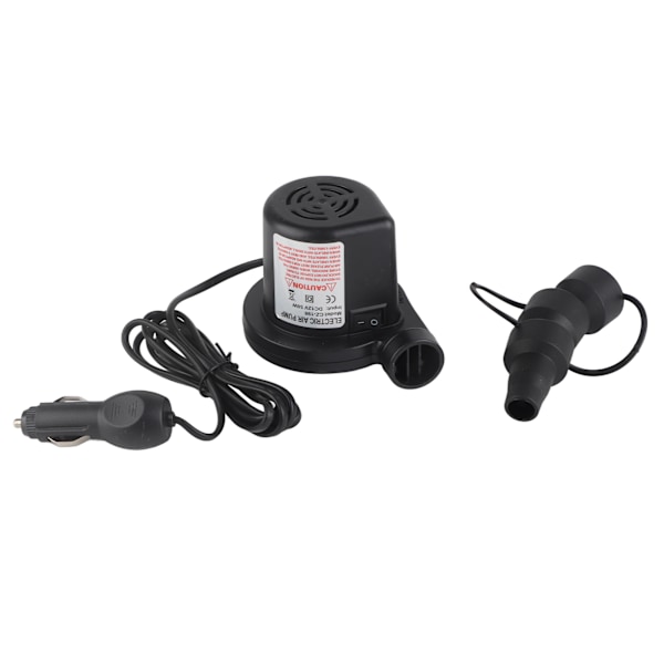 12V DC Elektrisk Luftpumpe med 3 Dyser for Oppblåsbare Madrasser, Flåte, Senger og Båter