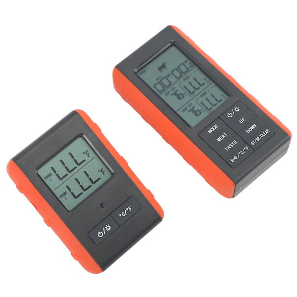 Kjøtttermometer med dobbel probe digital HTN-skjerm temperaturalarm trådløst BBQ grilltermometer for matlaging