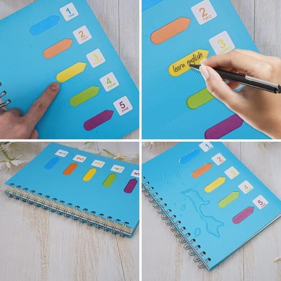 An A5 notebook with labels and loose-leaf, a spiral-bound insert, 5 index tabs and dividers, and 5 subject sections.