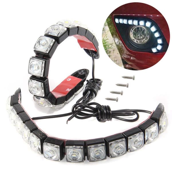 2 st Universal 12 LED DRL Flexibla Bil Dagsljus Körning Dagsljus Dimljus