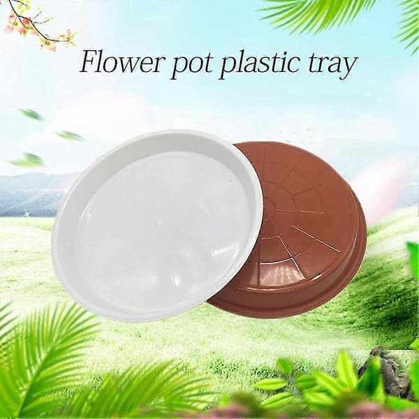 10 stk. plast runde hjemmehave urtepottebakke sort 14cm x 1.9cm