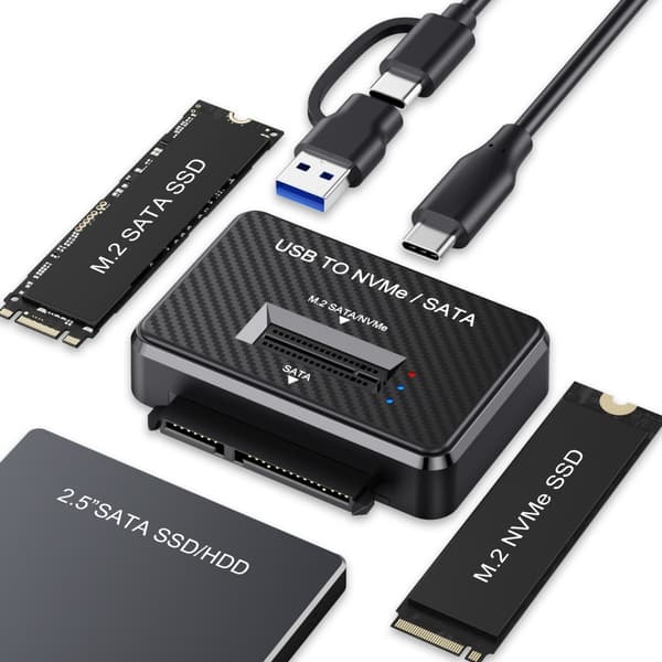 USB til NVMe/Adapter Harddisk Læser Disk Konverter Strømadapter Dataoverførsel, M.2 NVMe/SATA SSD Kortlæser
