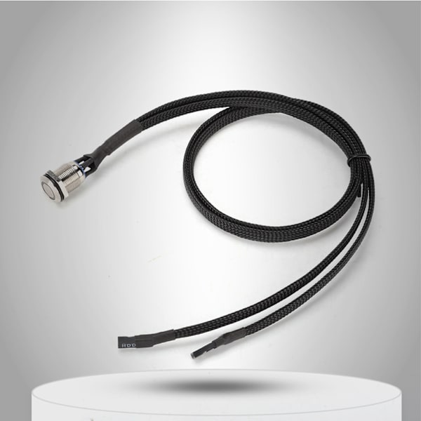 Stationær Computer Vært Genstarts Knap Metal Reset SW Knap med Kabel Blå