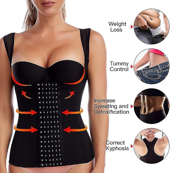 Super Firm Waist Trainer - Plus Size S-6XL XXXL Musta