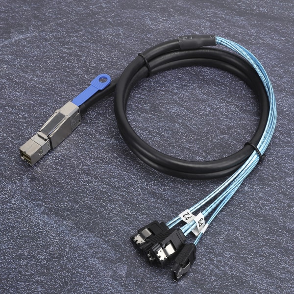 H0402 Mini SAS-kabel SFF-8644 til 4 x SATA Ekstern Server Harddisk Datatilbehør