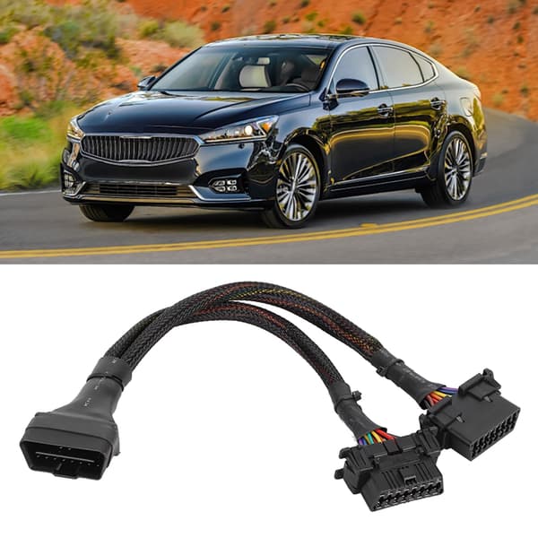 1 til 2 OBD Adapter Splitter Y-kabel Forlengelsesledning Bildiagnostisk Skanneverktøy