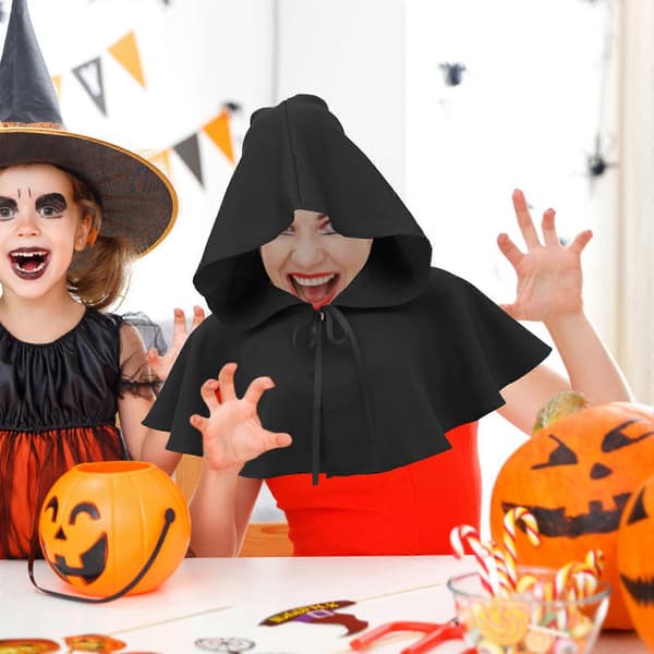 Halloween Svart Hettehatt for Middelaldersk Heksekostyme