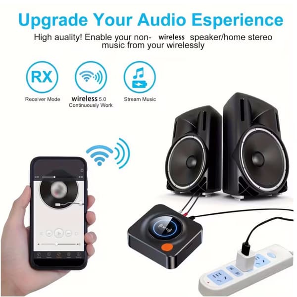 Trådløs 5.1 lydmottaker - Trådløs hjemmestereoadapter med NFC, lydmottaker, for høyttalere