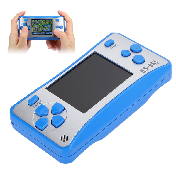 168 i 1 Mini Spillekonsol Controller Klassisk Gamepad med 2,5 tommer Farveskærm Blå og sølv