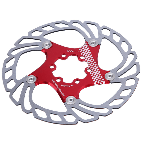 180 mm flytende skive seks bolter sykkel terrengsykkel bremse skive sykling tilbehør (rødsølv)