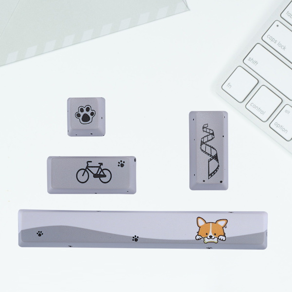 Litet Grått Hundmönster Mekaniska Tangentbord Keycaps Kit SpaceEScEnterNumpad Enter Tangentbordstangenter (Litet Grått Hundmönster, 4 st)