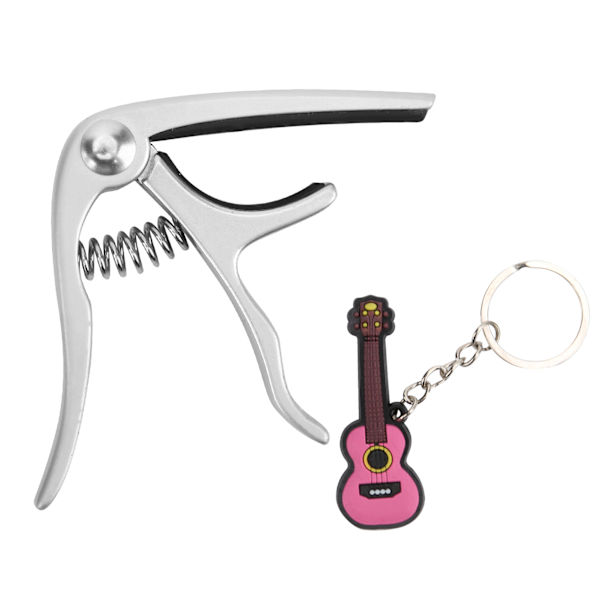 CP‑08 Zinklegering och Silikon Lättviktigt Gitarr Ukulele Capo Musikinstrument Tillbehör Matt Silver