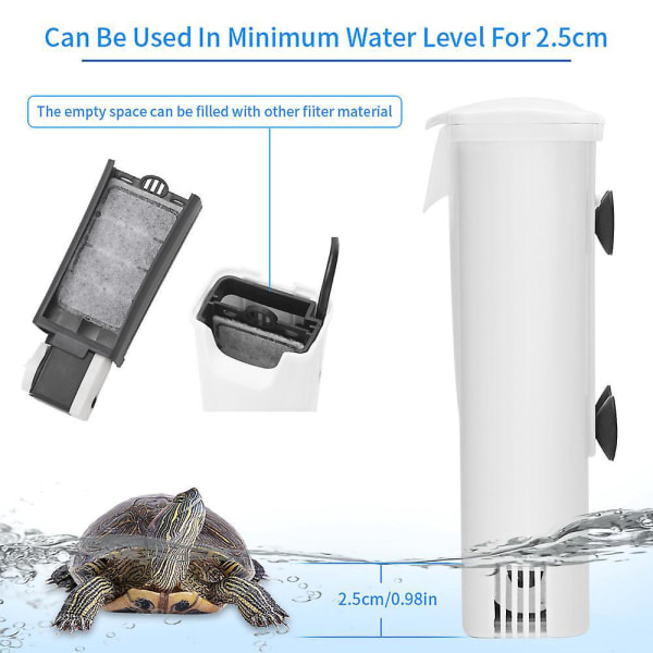 Ultra støjsvagt 3w dobbelt vandstand akvarium fiskeskildpadde tank filter til vandkvalitet rensning