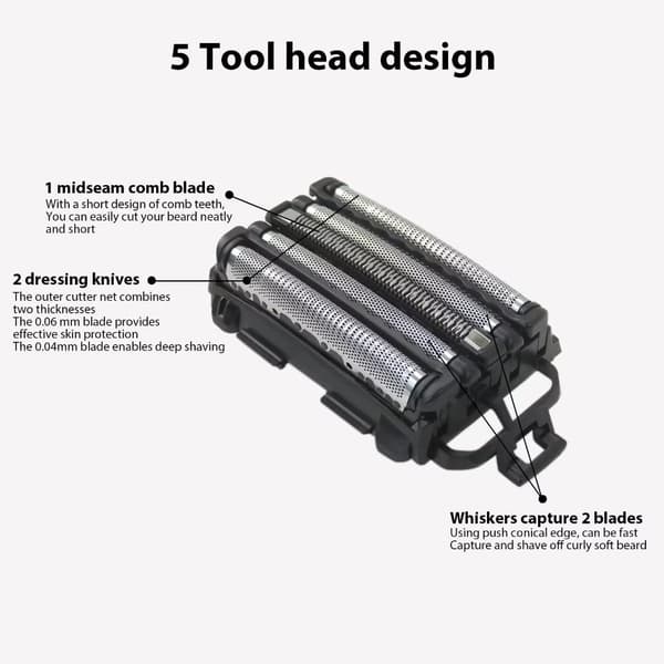 WES9032 Replacement Outer Foil and Inner Blade Set for Panasonic ARC5 5-Blade Shavers ES-LV97-K, ES-LV67-K