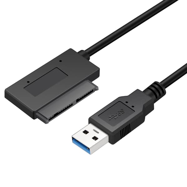 USB Easy Drive-kabel, USB 3.0 till SATA 7+9P hårddiskadapterkabel, 1,8 tums SSD-datakabel