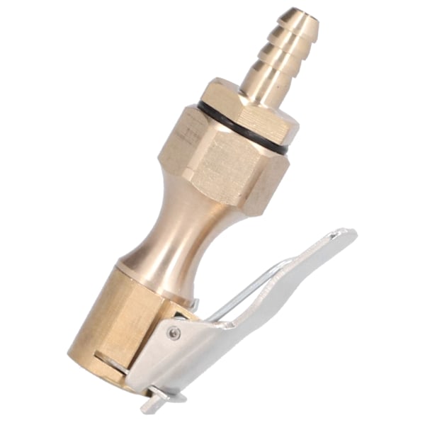 Messing Dekk-inflator Låsing på Chuck Luftkompressor Pump Adapter med 6,5 mm Barb-kontakt