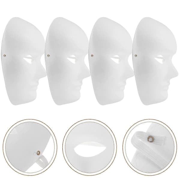 Halloween Handmålade Masker DIY Massamaskar 4-delat Set