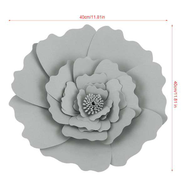 DIY Vacker Dekoration av Silkespapper Blommor för Födelsedag Bröllopsfest Grå