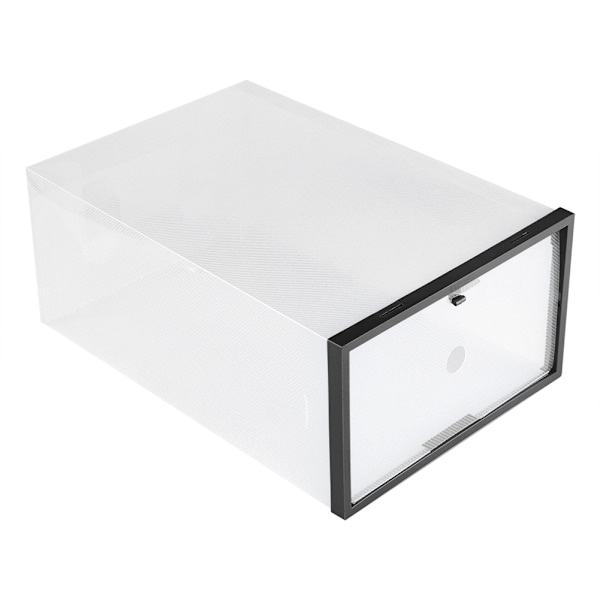 Klar Foldbar Plast Skuffe Sko Opbevaringskasse Stabelbar Boks Organizer Sort