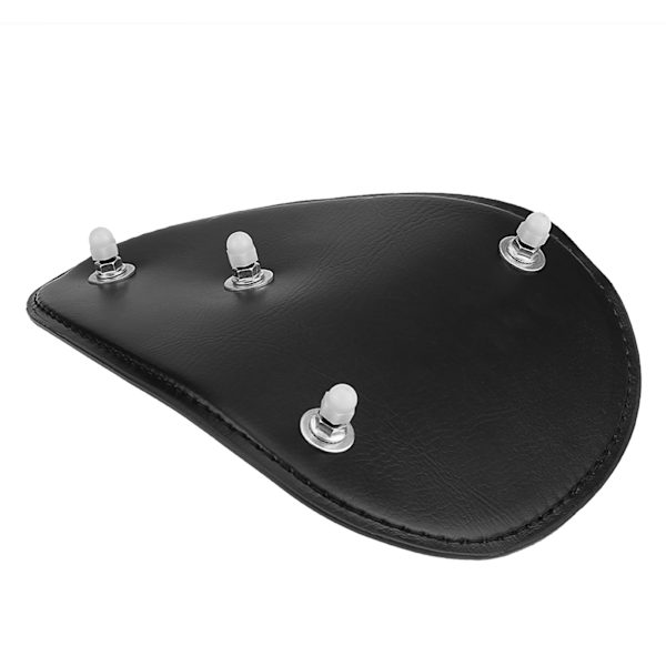 3\" Sort Solo Sæde i Sort Læder med Monteringsspringbeslag til Chopper Bobber Custom