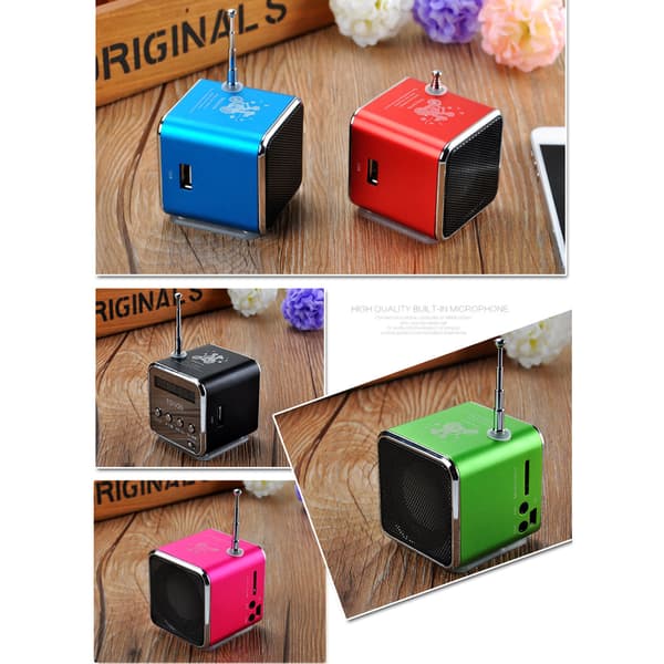 Portable TD V26 Digital Radio Speaker Mini FM Radio Receiver with LCD Stereo Speaker Support Micro Memory Card 0.8