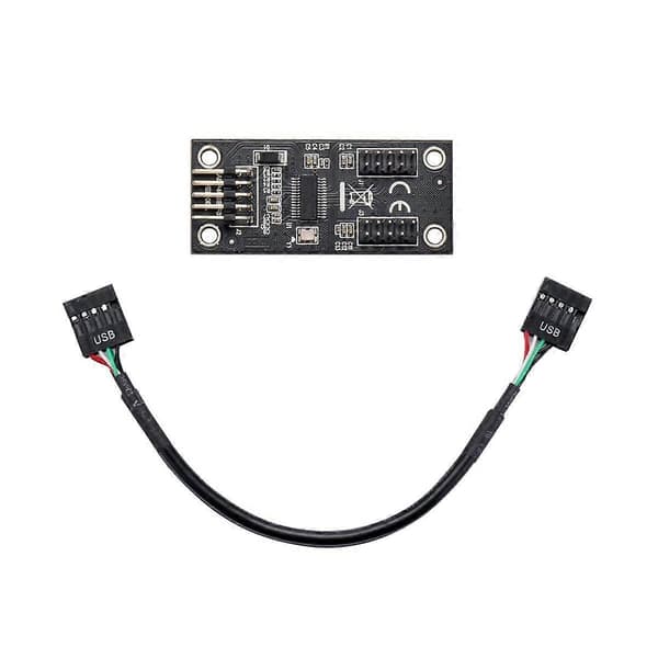 USB-hub USB-splitter USB 2.0 9-pin til dobbelt 9-pin hub-adapter riser bundkort USB 9-pin stik 1 til 2 forlængerkabel - WELLNGS