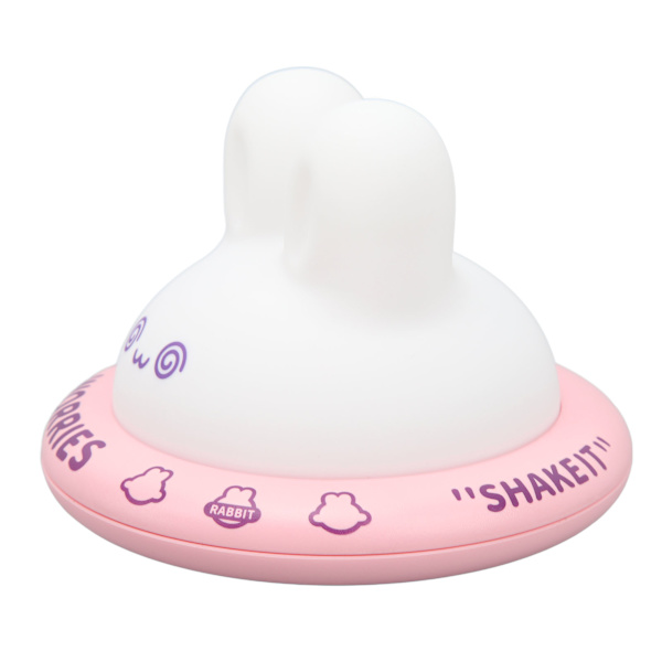 Sød Kanin Natlampe Genopladelig 3 Niveauer Varmt Lys Blød Silikone Kanin LED Natlampe til Soveværelsesindretning Pink