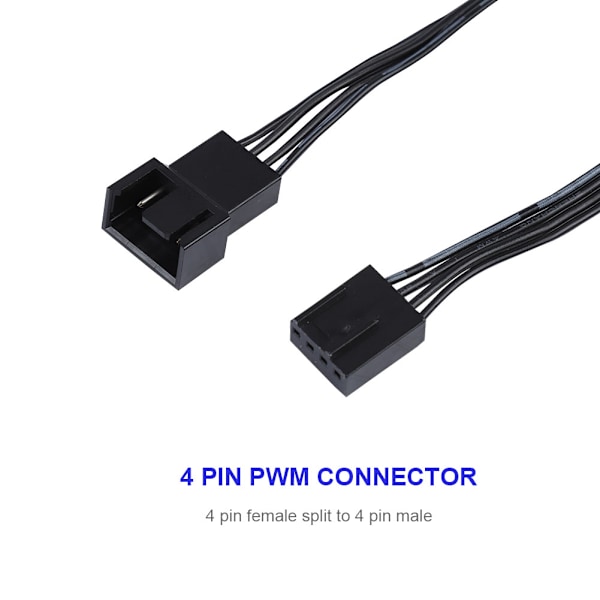 5 st 4PIN Fläkt Strömförlängningskabel, PWM Kontakt Chassifläkt Förlängningskabel för Dator