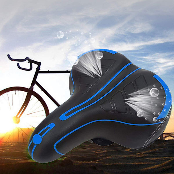 Bred Mjuk Cykelsadel Kudde Stötsäker Design Stor Sittdyna Cykelsadel för MTB Mountainbike Fällbar Cykel Landsvägscykel Spinningcykel