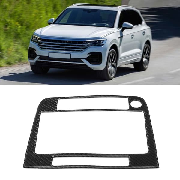 Vänsterstyrd Kolfiber GPS Navigationspanel Skydd Trim Passar VW Touareg 2011-2015