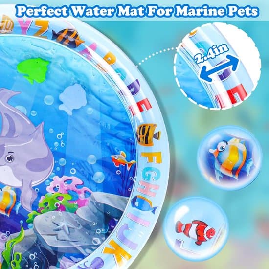 Cooling Mat for Dogs - Cooling Mat for Cats - Interactive Pet Water Mat - PVC with Dolphin Pattern - 65 cm