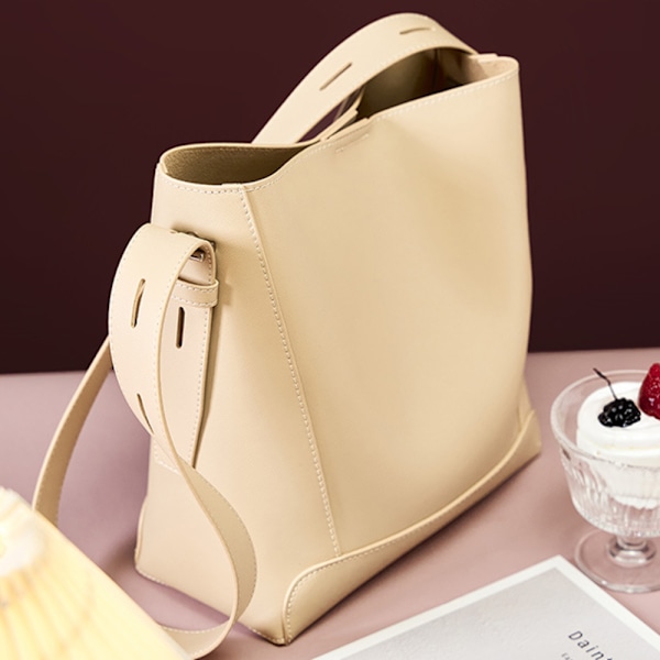 Stilige Designer Bucket Bag i Røykfylt Grå - Kvinners Crossbody Trendy Håndveske Smoke Gray About 25*11*26cm