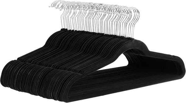 30-piece Velvet Hanger Set, Black Color