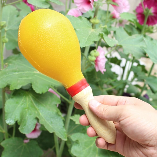 Maracas Barn Rumba Shaker Festartikkel Leke PVC Håndperkusjon Musikkinstrument L Gul