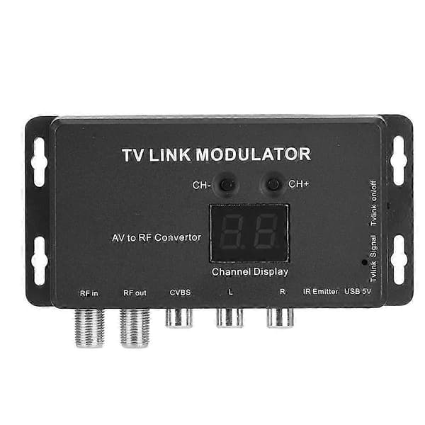 TM70 UHF TV LINK-modulator AV til RF-omformer IR-forlenger med kanalvisning USB 5V
