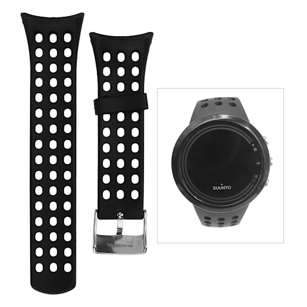 Gummiklockarmband Klockarmbandsadapter Spänne Tillbehör för SUUNTO M Serien M1M2M4M5 Svart Herr