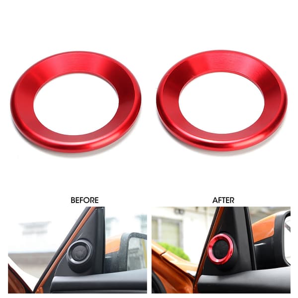 2 st Högtalare Cirkel Trim Audio Högtalare Dekorativ Ring Passar Civic 10:e