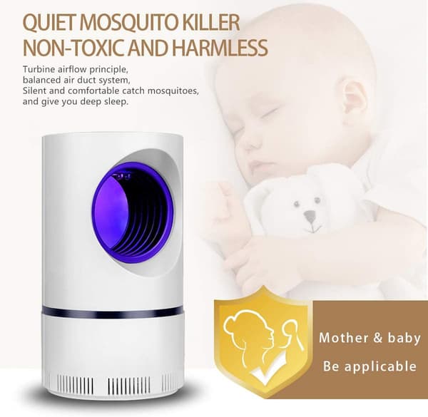 (White) New Black Technology LED Mosquito Attracting Lamp Indoor Insect Trap USB Electric Mosquito Killer