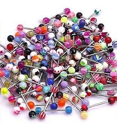 100 Mix Pack 14G Navelpiercingar 100st 14G Tungpiercing Navel Näsring Kit