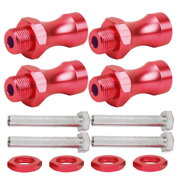 12 kpl 1/10 - 1/8 RC-automallin osa Alumiiniseos 12 mm - 17 mm pyörännavan sovitin kytkin Punainen