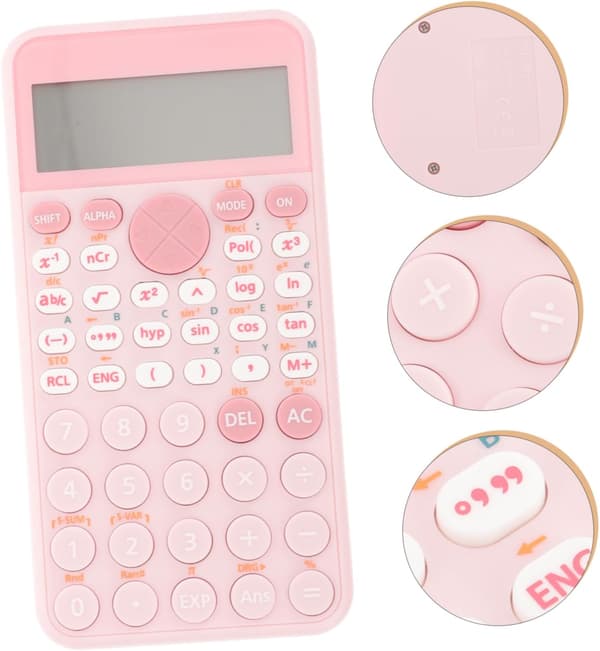 Scientific Function Calculator for University Students Pink Electronic Calculator with Screen for Office and Studies in Accounting and Competitive Exams